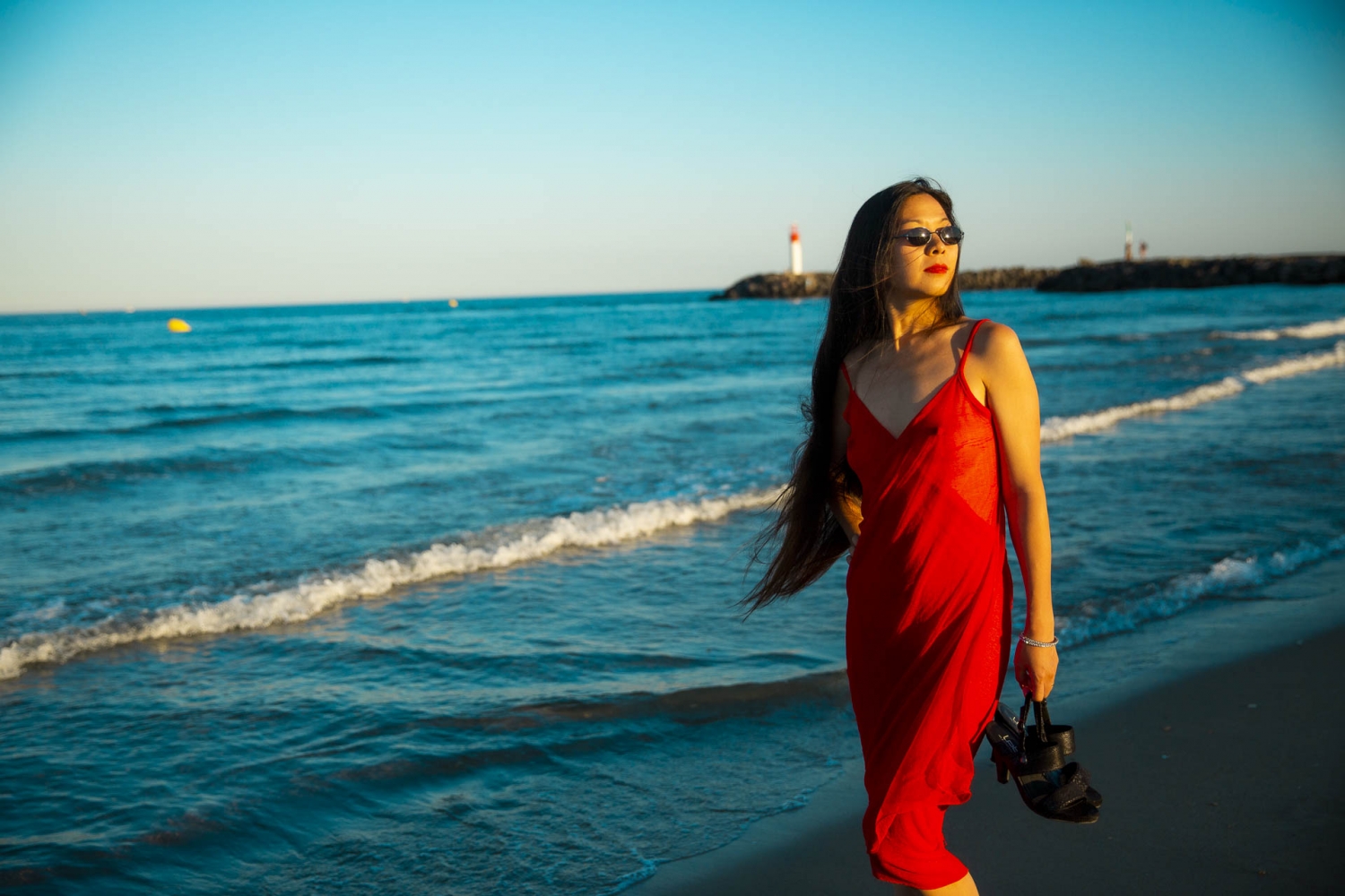 Sur la plage du village naturiste du Cap d'Agde